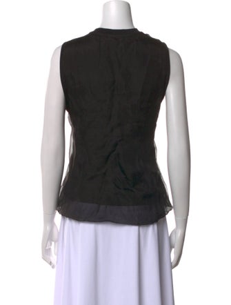 Dries Van Noten Silk Crew Neck Top