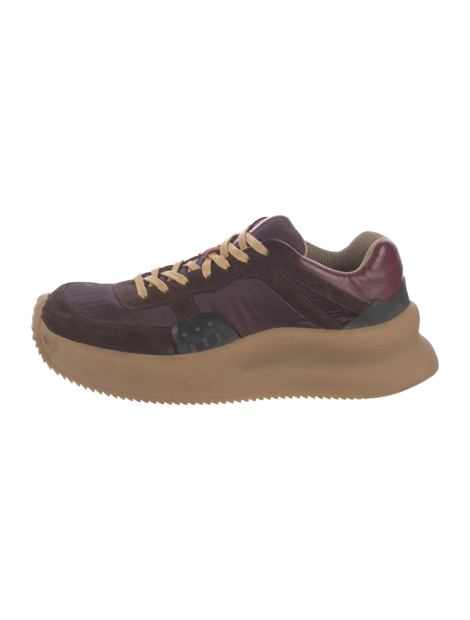 Dries Van Noten Suede Colorblock Pattern Athletic Sneakers