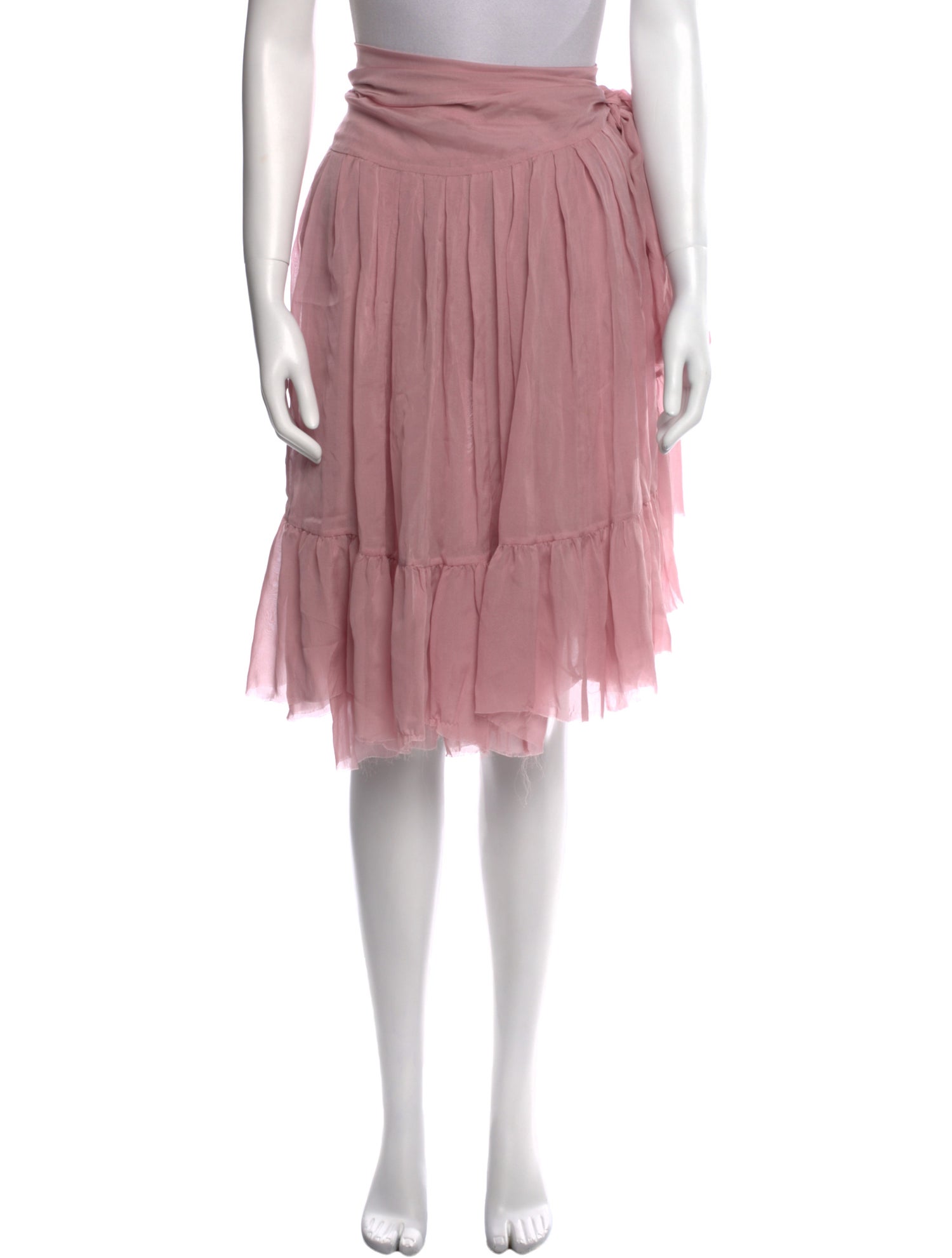 Dries Van Noten Silk Knee-Length Skirt