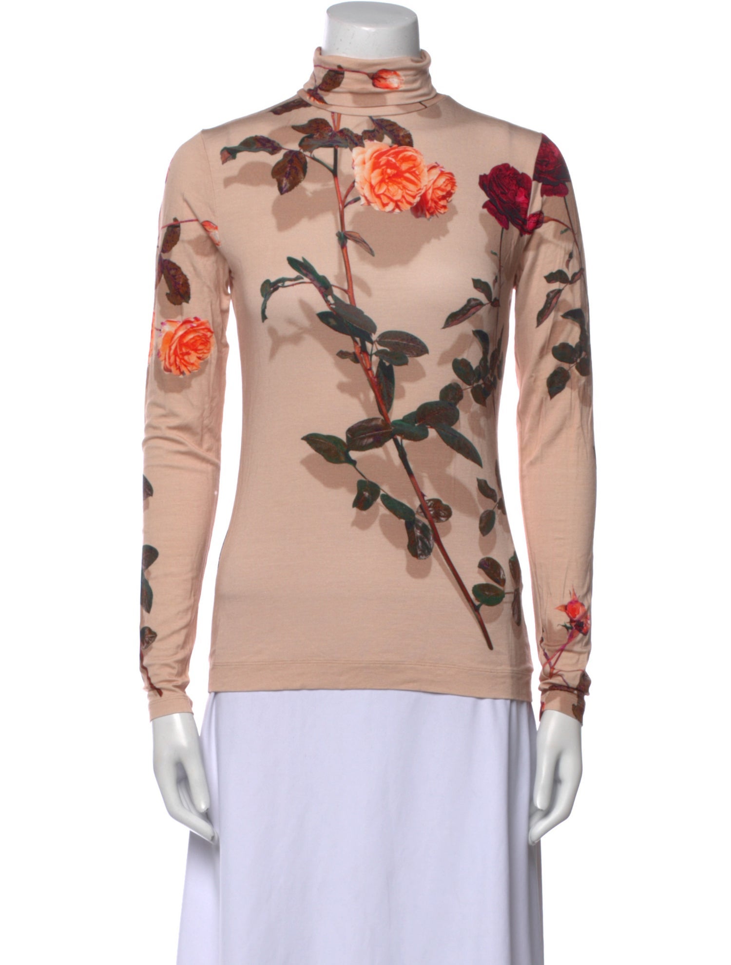 Dries Van Noten Floral Print Turtleneck Sweatshirt