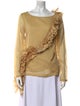 Dries Van Noten Scoop Neck Long Sleeve Blouse