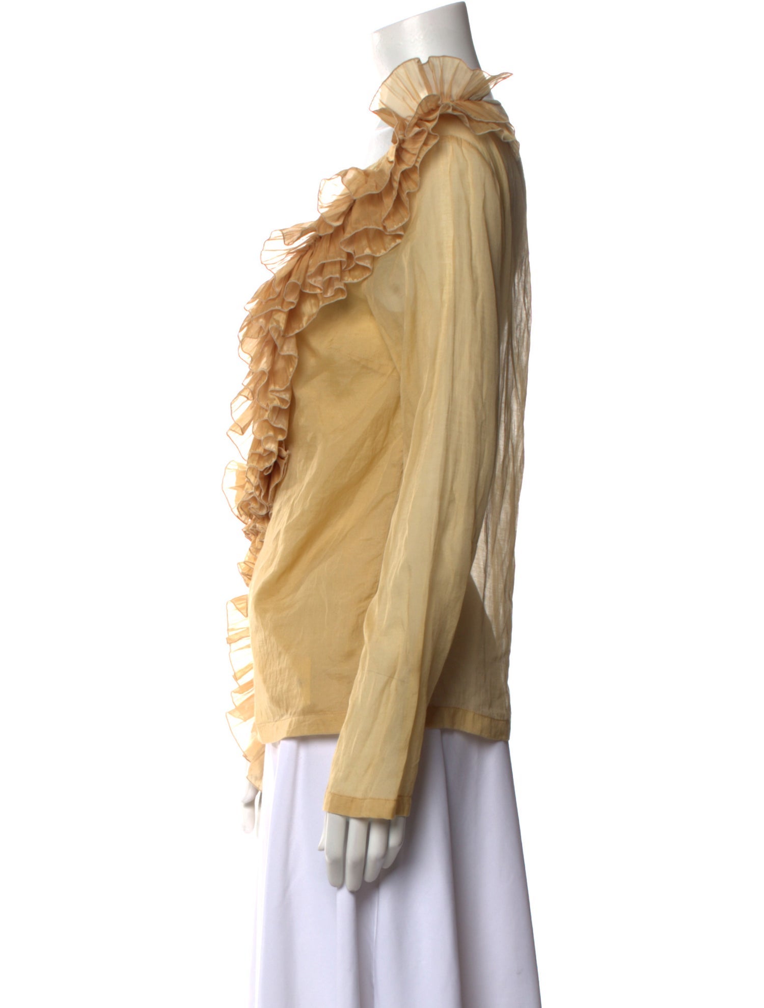 Dries Van Noten Scoop Neck Long Sleeve Blouse