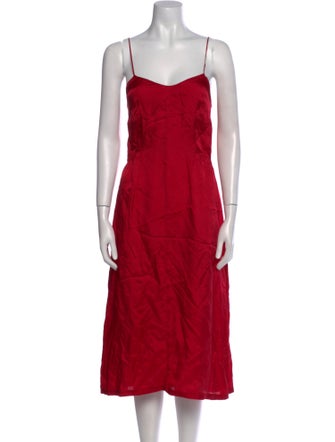 Dries Van Noten Square Neckline Midi Length Dress