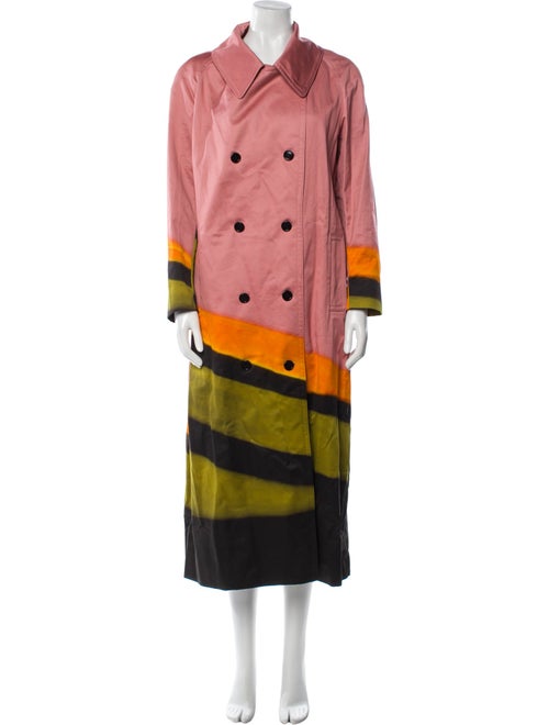 Dries Van Noten Colorblock Pattern Trench Coat