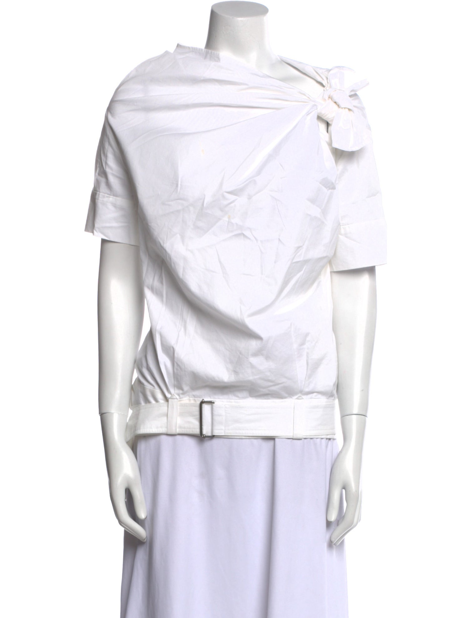 Dries Van Noten One-Shoulder Short Sleeve Top