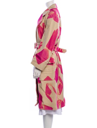 Dries Van Noten Wool Floral Print Trench Coat