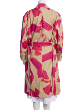 Dries Van Noten Wool Floral Print Trench Coat
