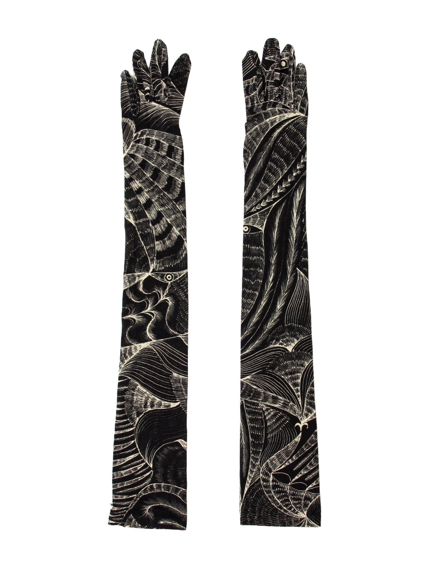 Dries Van Noten Long Gloves With Printed Design.