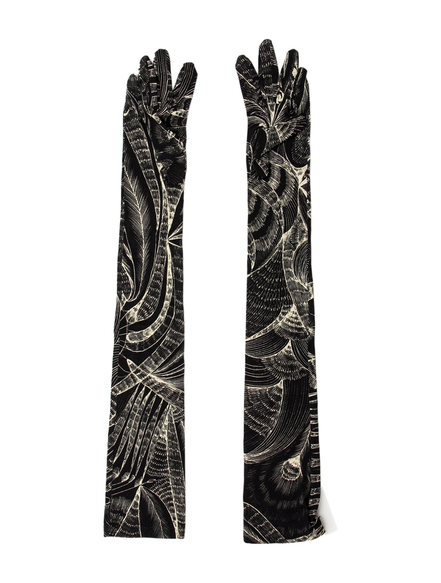 Dries Van Noten Long Gloves With Printed Design.