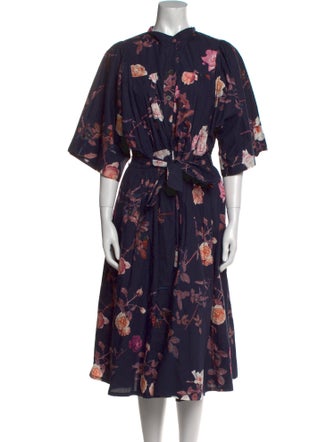 Dries Van Noten Floral Print Midi Length Dress