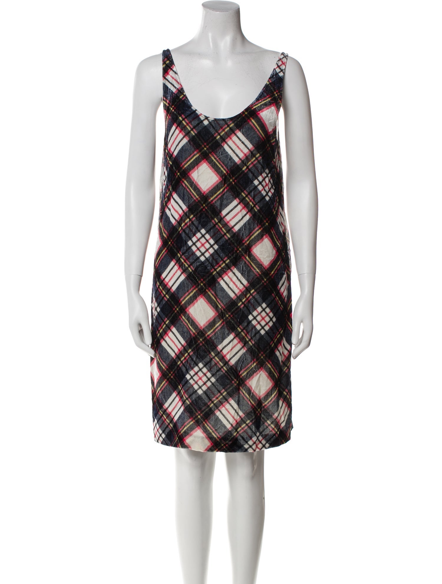 Dries Van Noten Plaid Print Knee-Length Dress