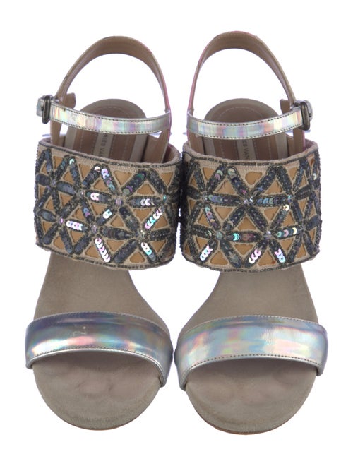 Dries Van Noten Printed Sequin Embellishments Sandals