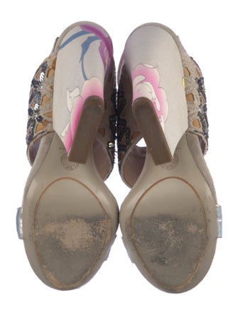 Dries Van Noten Printed Sequin Embellishments Sandals