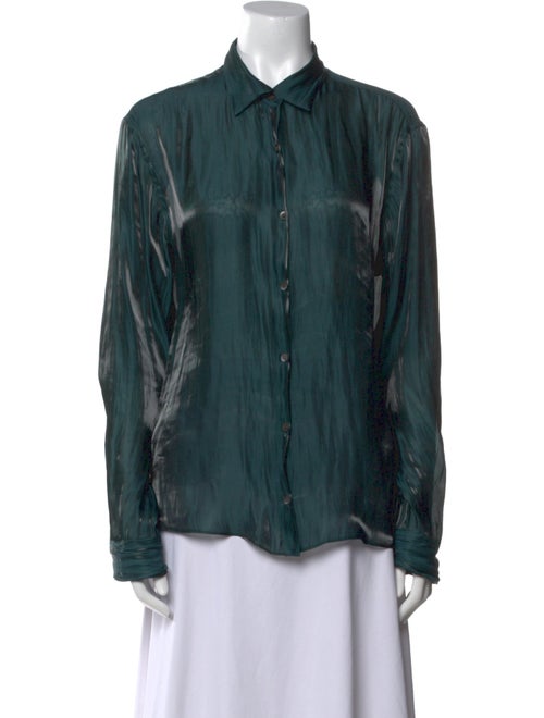 Dries Van Noten Long Sleeve Button-Up Top