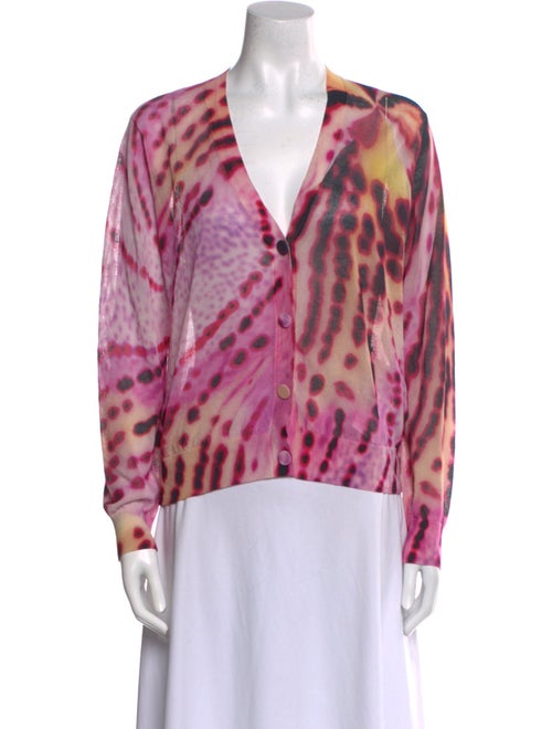 Dries Van Noten Tie-Dye Print V-Neck Sweater