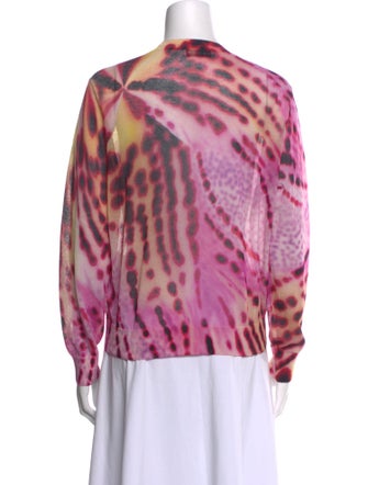 Dries Van Noten Tie-Dye Print V-Neck Sweater