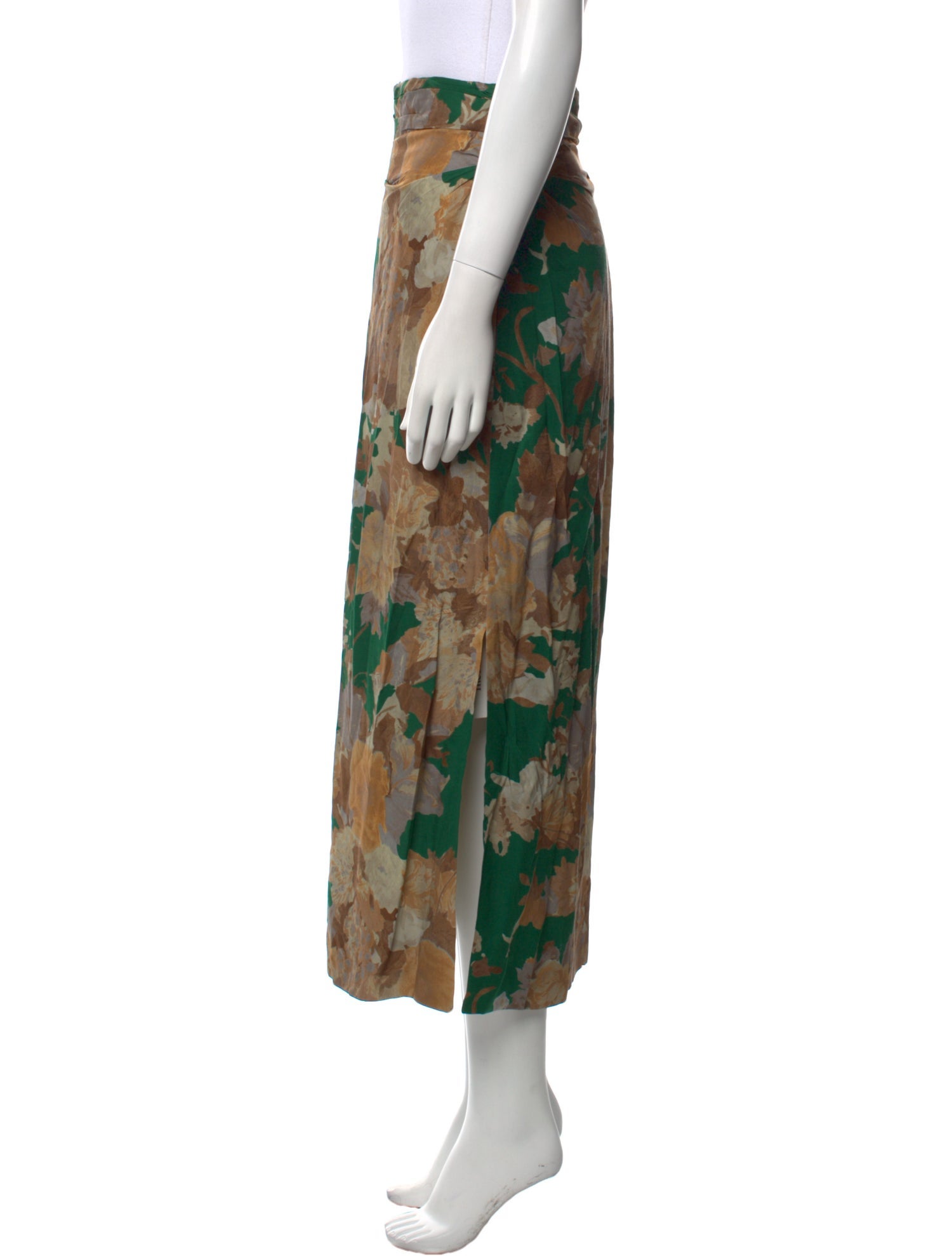 Dries Van Noten Floral Print Midi Length Skirt