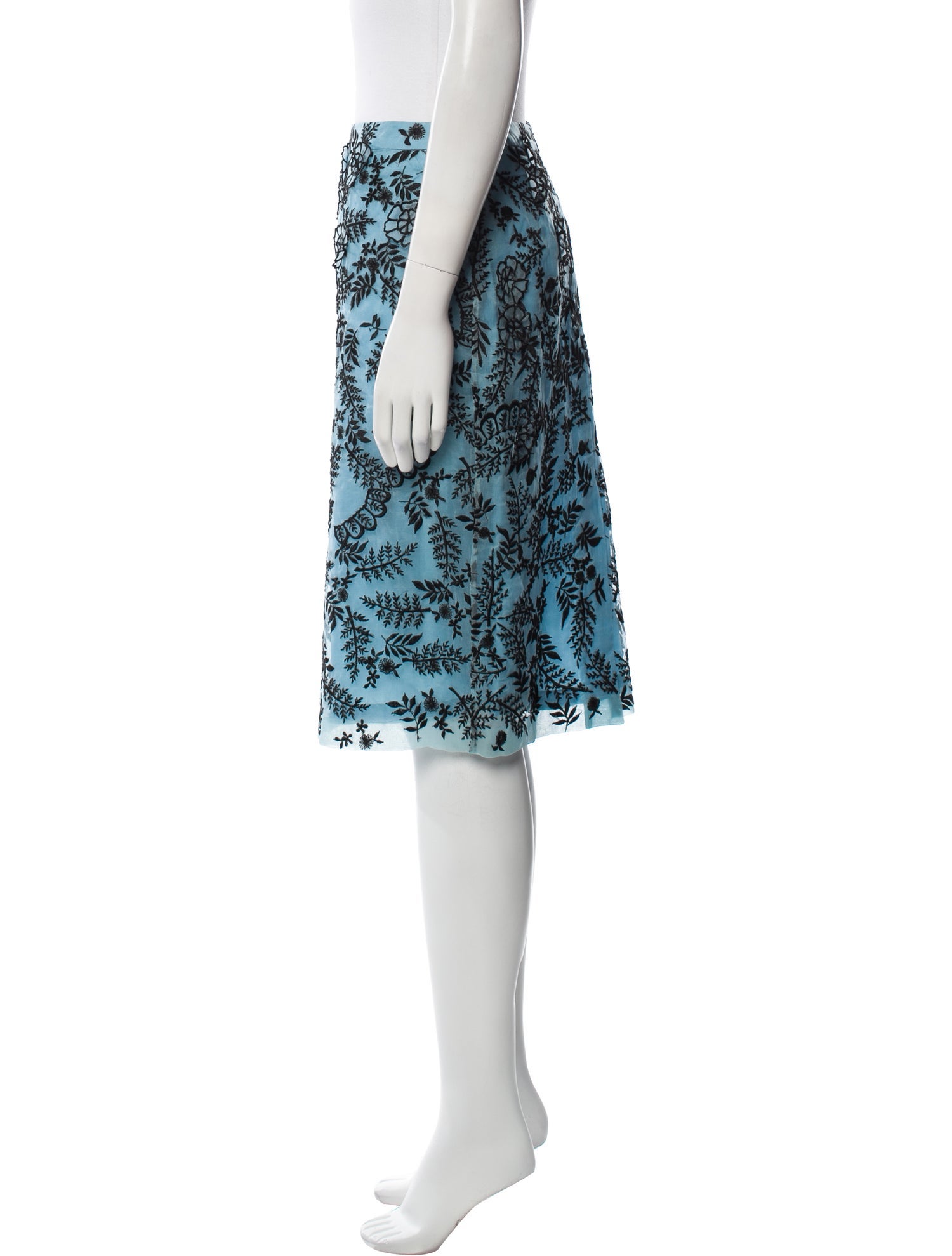 Dries Van Noten Silk Knee-Length Skirt