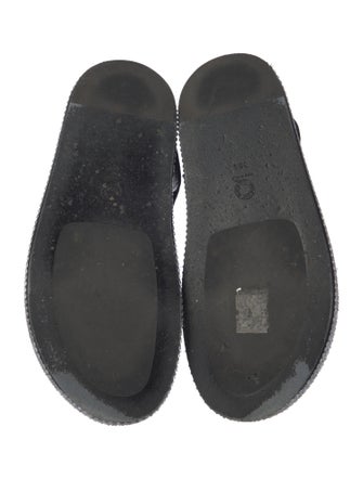 Dries Van Noten Suede Crystal Embellishments Slingback Sandals