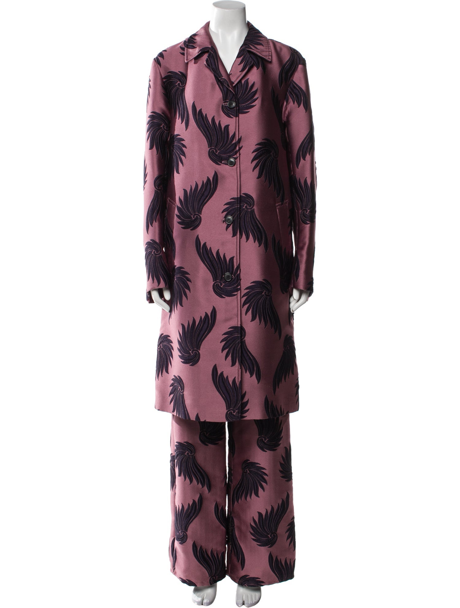 Dries Van Noten Printed Embroidered Accent Pantsuit