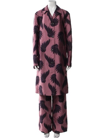 Dries Van Noten Printed Embroidered Accent Pantsuit
