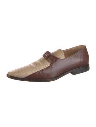 Dries Van Noten Leather Colorblock Pattern Loafers