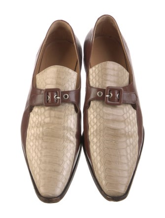 Dries Van Noten Leather Colorblock Pattern Loafers