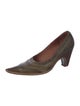 Dries Van Noten Leather Colorblock Pattern Pumps