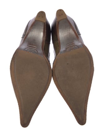 Dries Van Noten Leather Colorblock Pattern Pumps