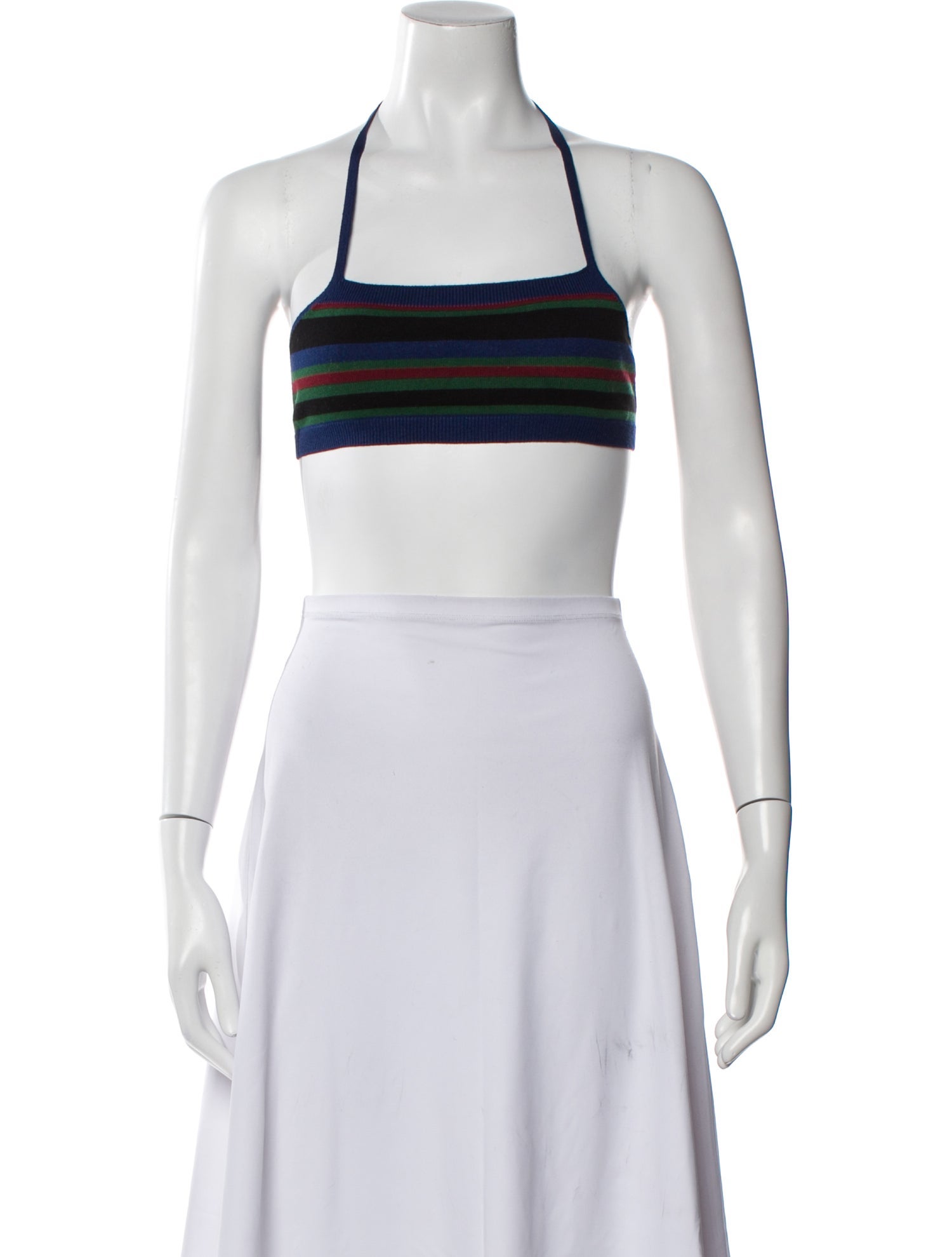 Dries Van Noten Striped Square Neckline Crop Top