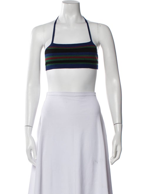 Dries Van Noten Striped Square Neckline Crop Top