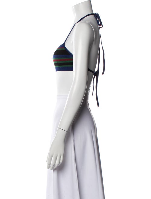 Dries Van Noten Striped Square Neckline Crop Top