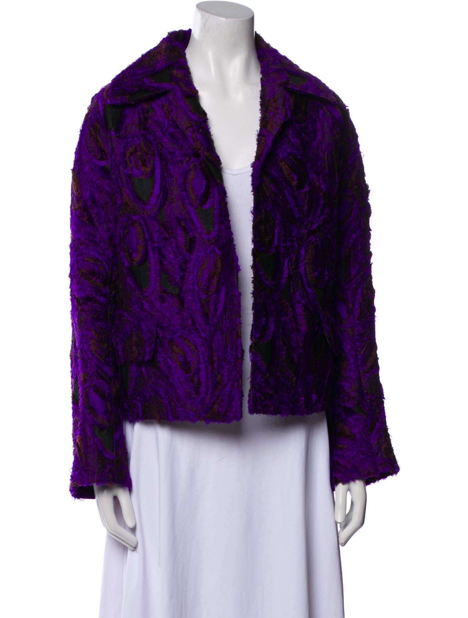 Dries Van Noten Printed Faux Fur Jacket