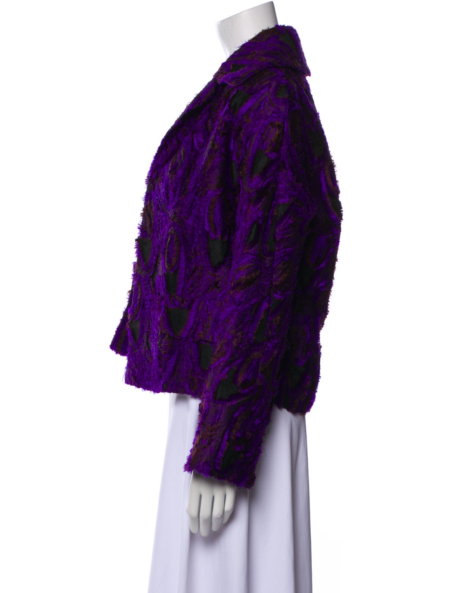 Dries Van Noten Printed Faux Fur Jacket