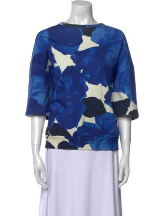 Dries Van Noten Printed Bateau Neckline Blouse