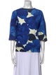 Dries Van Noten Printed Bateau Neckline Blouse