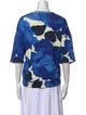 Dries Van Noten Printed Bateau Neckline Blouse