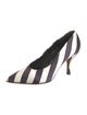 Dries Van Noten Satin Striped D'Orsay Pumps