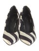 Dries Van Noten Satin Striped D'Orsay Pumps