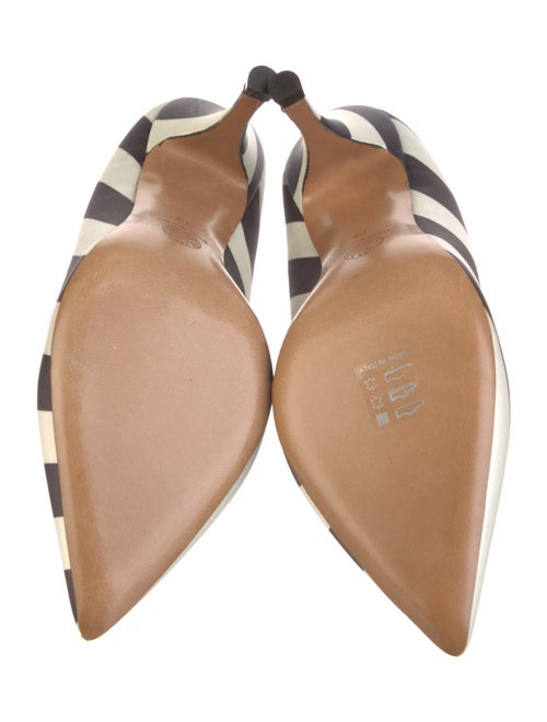 Dries Van Noten Satin Striped D'Orsay Pumps