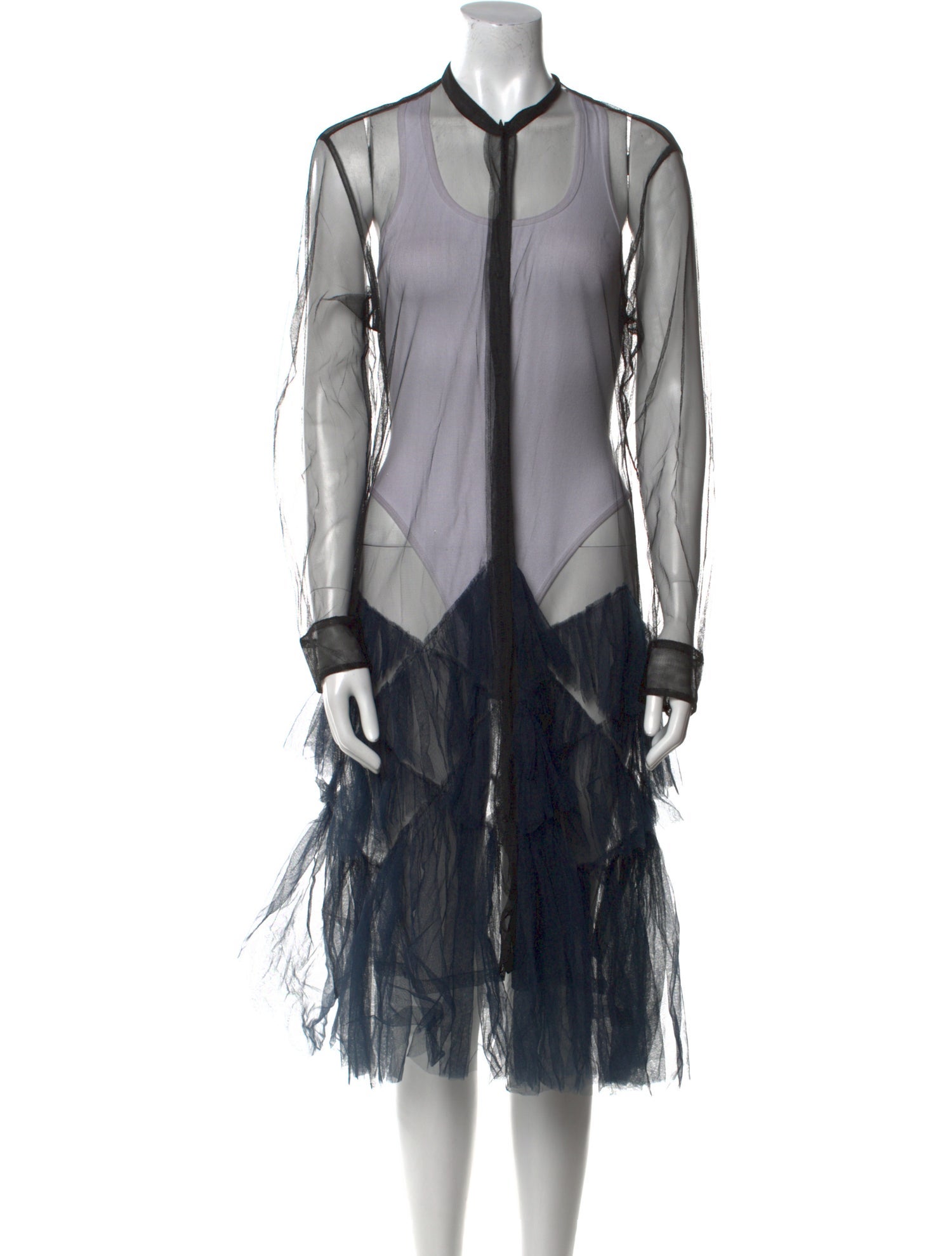 Dries Van Noten Lace Pattern Knee-Length Dress