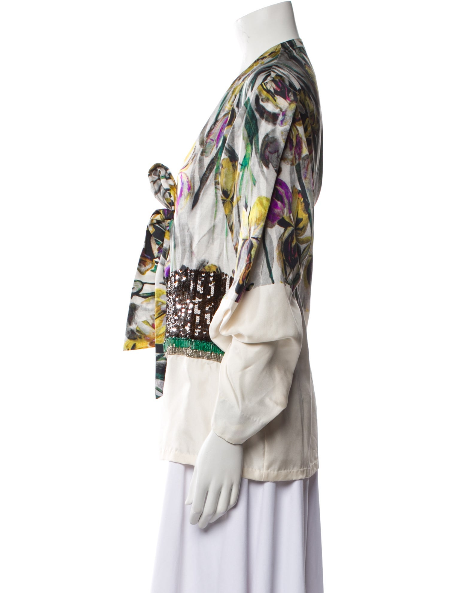 Dries Van Noten Silk Floral Print Blouse