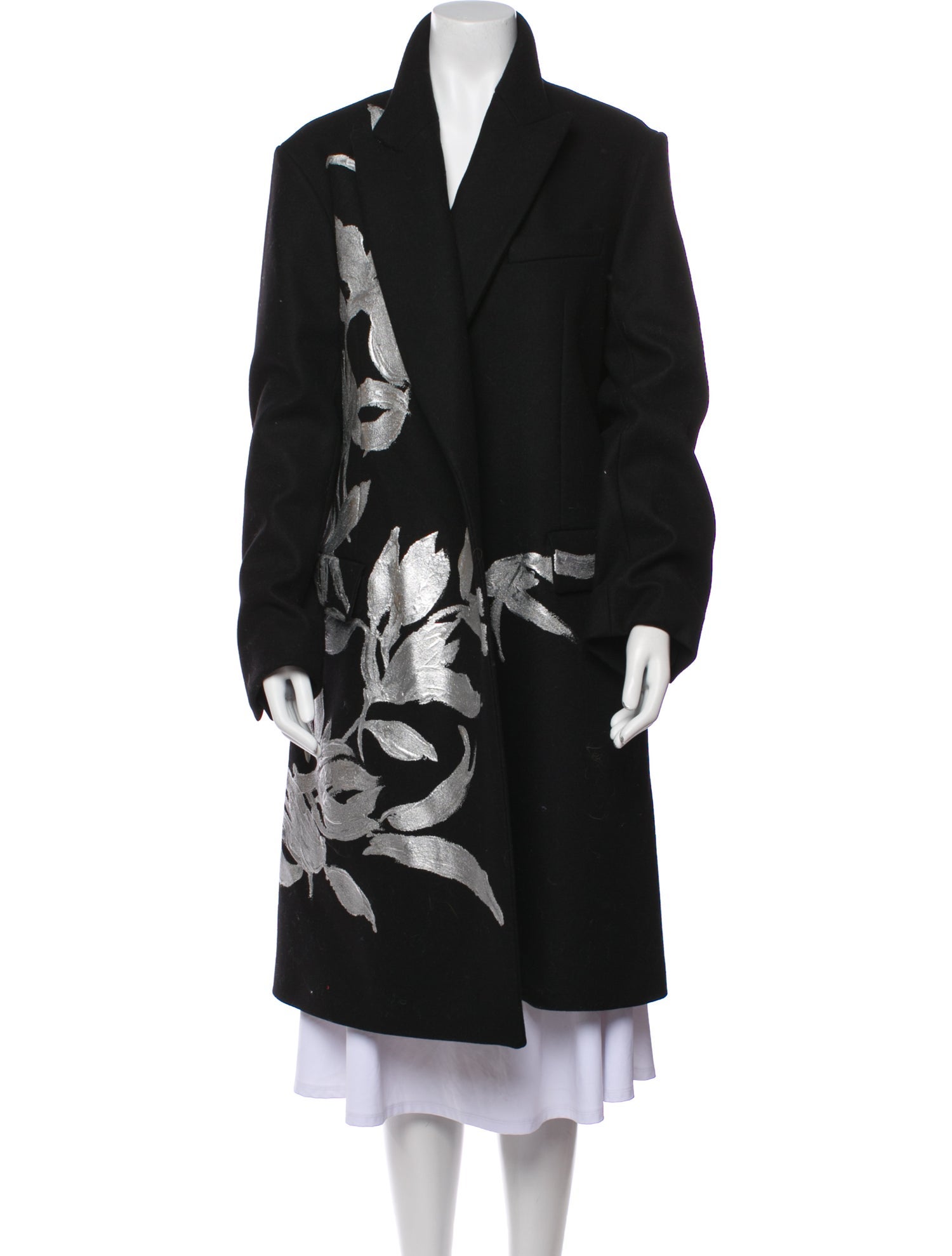 Dries Van Noten Wool Floral Print Coat