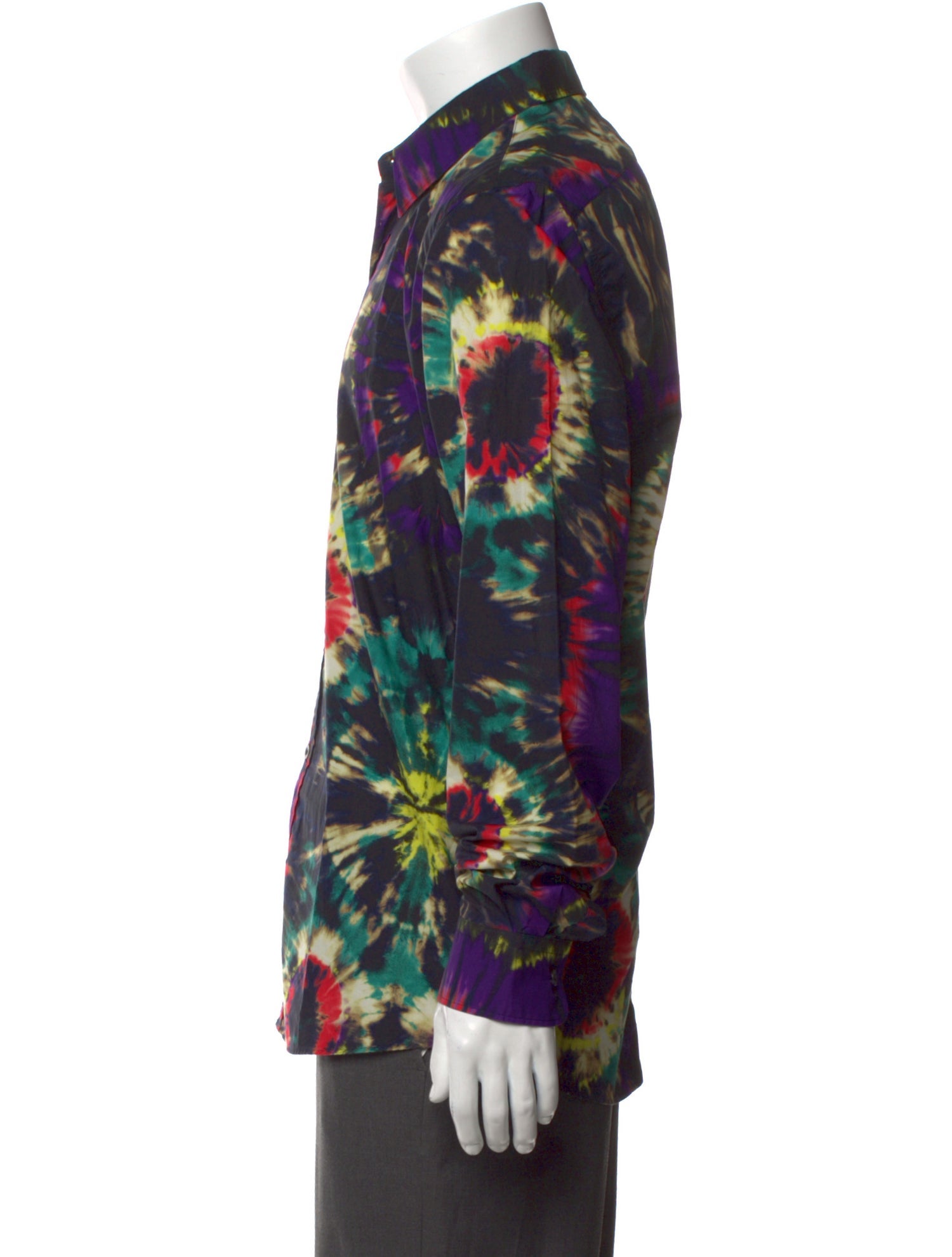 Dries Van Noten Tie-Dye Print Long Sleeve Shirt