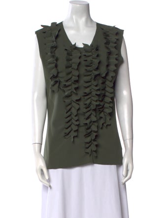 Dries Van Noten Printed Square Neckline Top