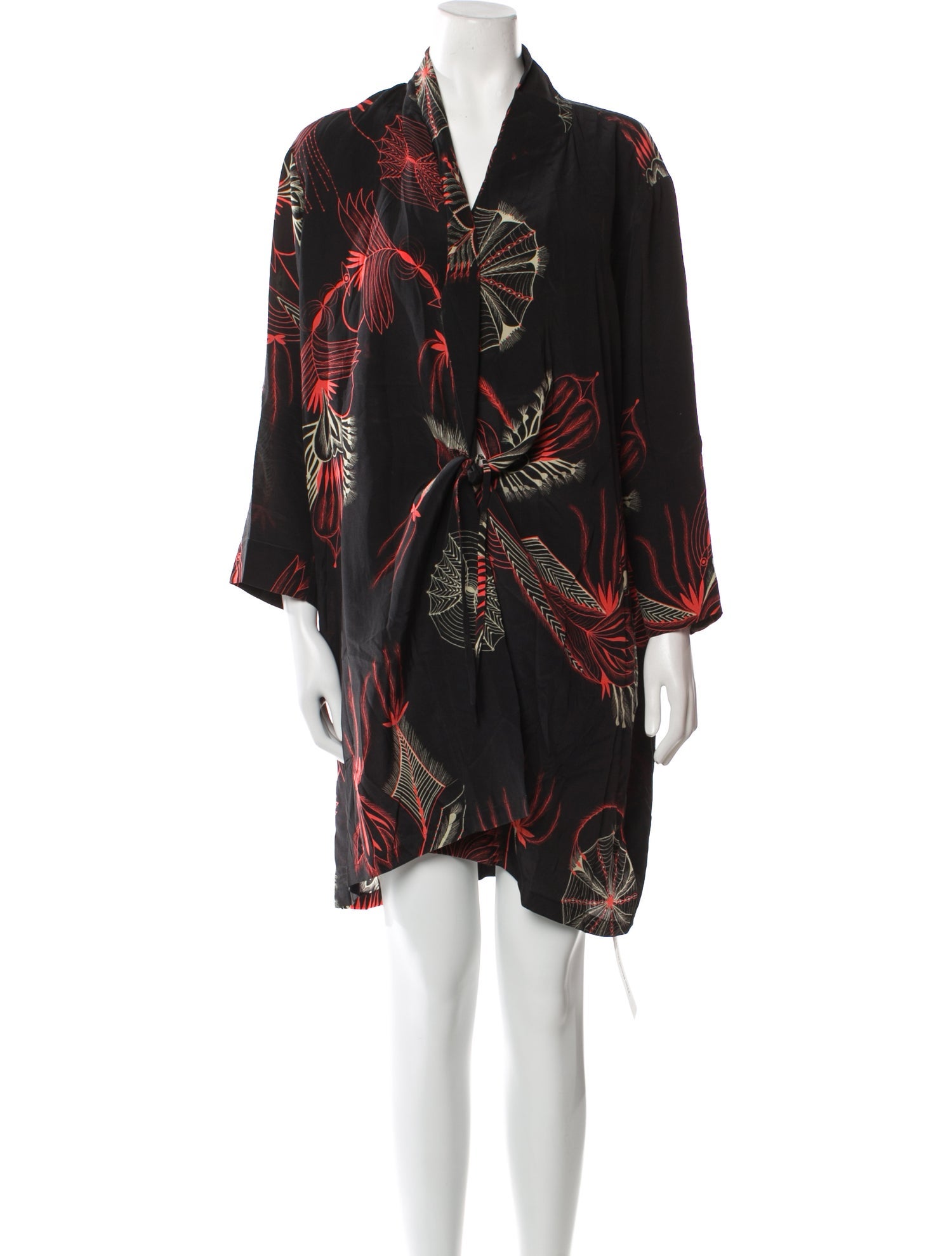 Dries Van Noten Silk Printed Robe