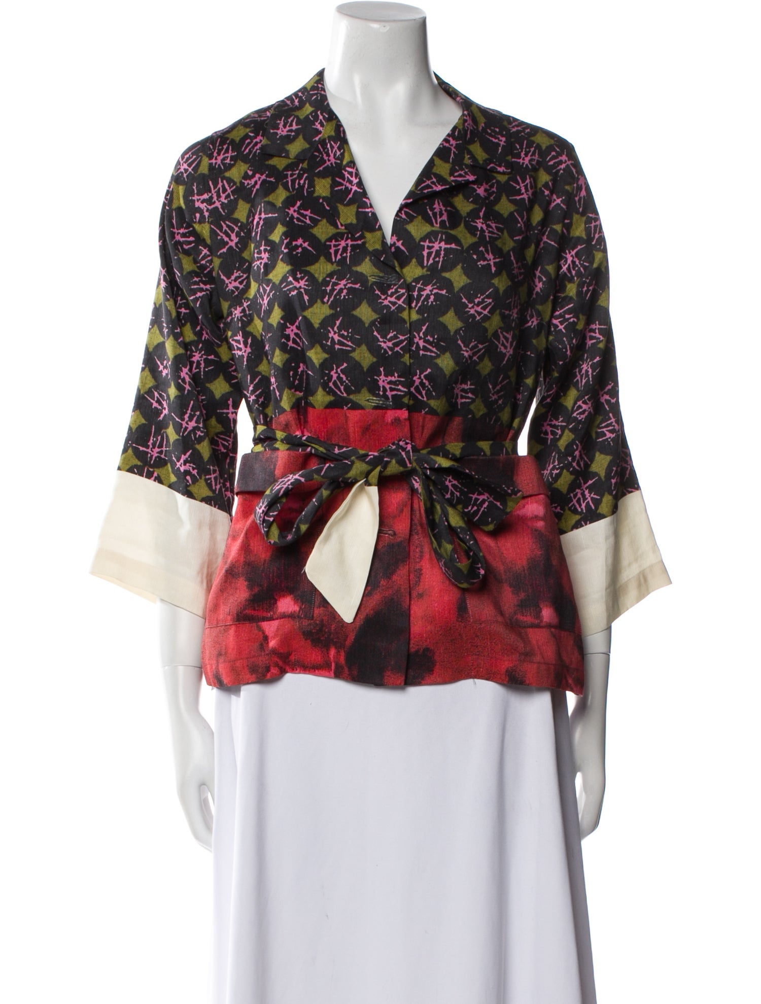 Dries Van Noten Linen Printed Evening Jacket