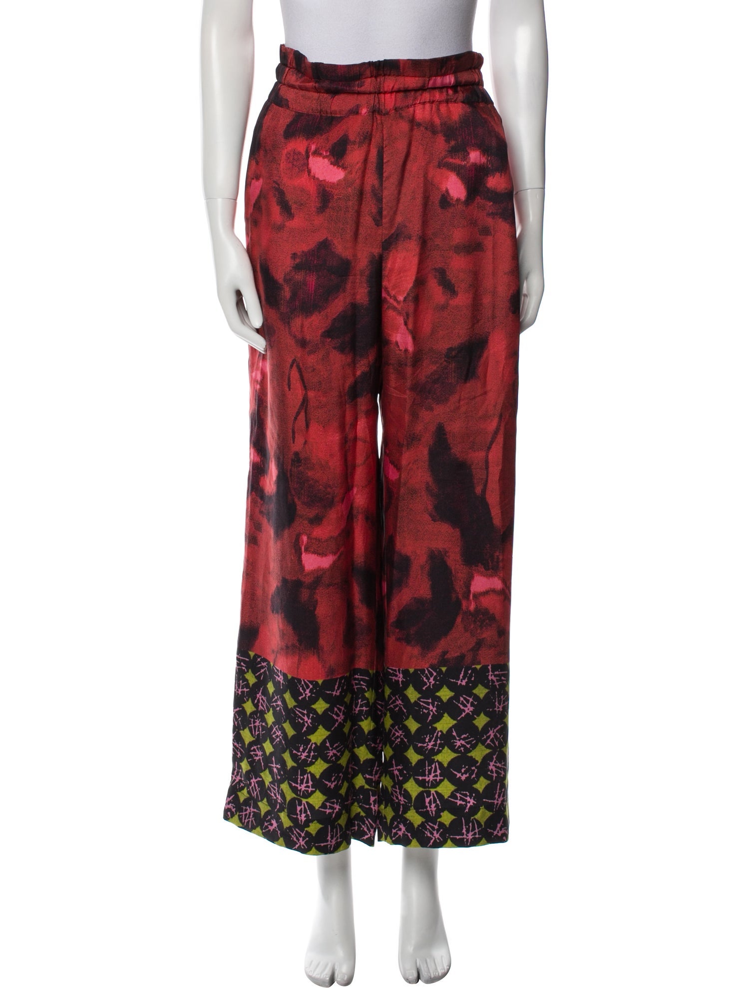 Dries Van Noten Silk Wide Leg Pants