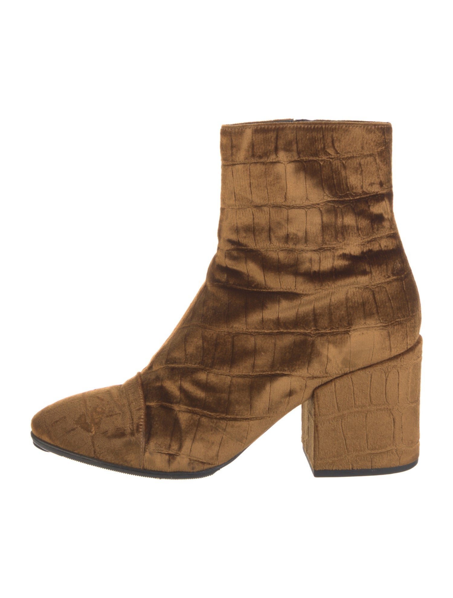 Dries Van Noten Velvet Animal Print Boots