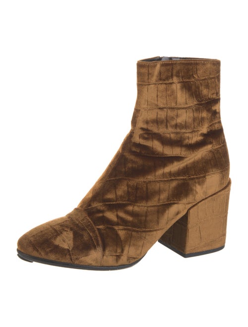 Dries Van Noten Velvet Animal Print Boots